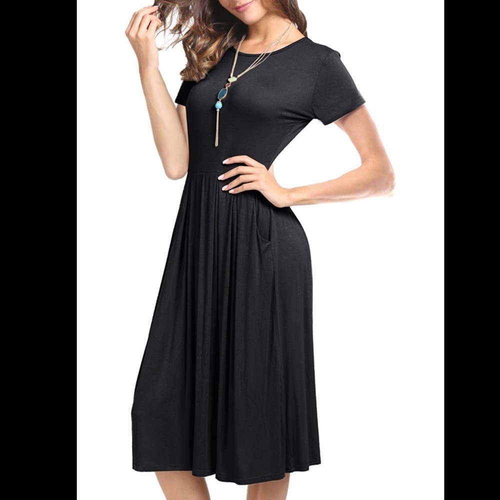 NWT Levaca Short Sleeve Pleated Midi Dress